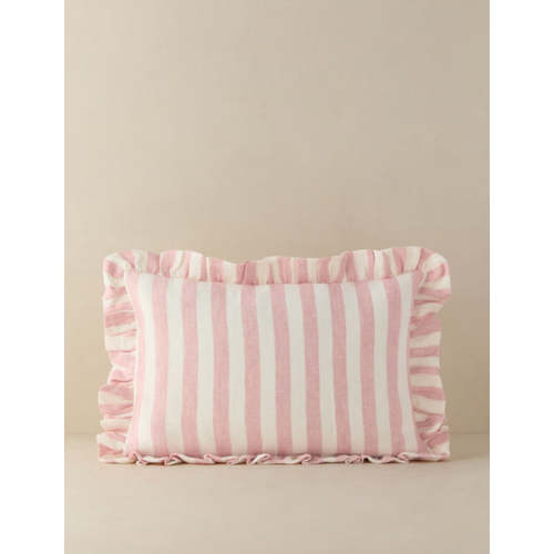 Amaroso Linen Ruffle Pillow with Feather Down Insert