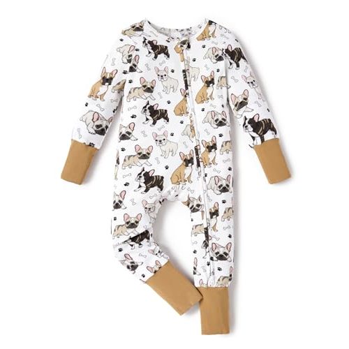 PATPAT Bamboo Viscose Baby Pajama, Romper N Footie, 0-24 Months | 2-Way Zipper, Footie with Fold-Over Mittens and Cuffs, Super Soft, Stretchy N Breathable