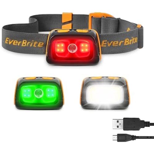 EverBrite 350LM Rechargeable Headlamp with Red White Green Light
