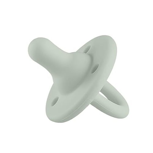 Lee Lee and Me Newborn Pacifier - Sage - 100% Medical Grade Silicone Paci - Breast-Like Nipple for Natural Latch - BPA-Free - Size 0-18 Months | Soft medical-grade silicone pacifier with a breast-like nipple for a comfortable latch.