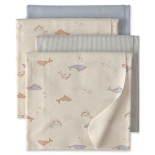 Baby Boys' Whale Receiving Blankets, 4-Pack