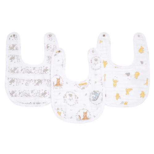 Cotton Muslin Snap Bib 3pk Winnie + Friends | aden + anais