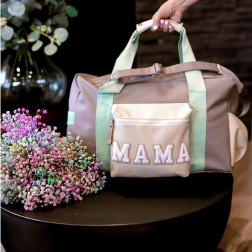 Duffle Bag MAMA - NALA Color Block (Grey/Pistachio/Cream)