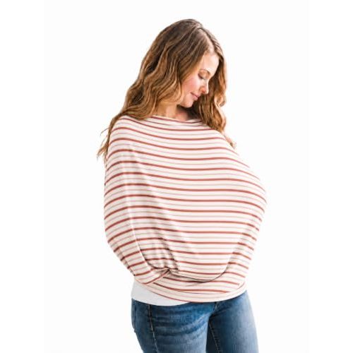 Copper Pearl Nursing Cover for Breastfeeding – Multi-Use Baby Car Seat Canopy, Stroller Shade & Breast Feeding Wrap for Women, Stretchy Breathable Carseat Shawl for Boy or Girl, Cinnamon