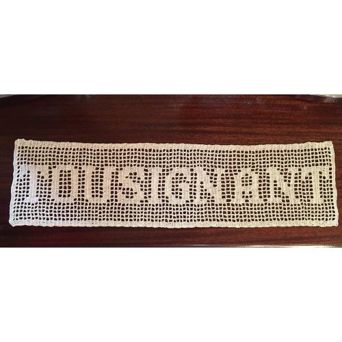 Hand Crocheted name plaque