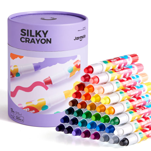 Jar Melo 36 Count Jumbo Crayons for Toddlers, Twistable Crayons Non Toxic Washable Crayons, Easy to Hold Silky Large Crayons
