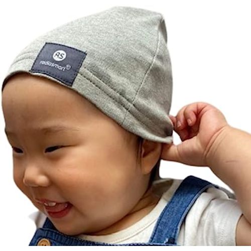 Radia Smart® 5G Blocking, Protective Baby Hat/Beanie Cap Blocking RF EMF WiFi Radiation. Age 6-18 Months. Grey