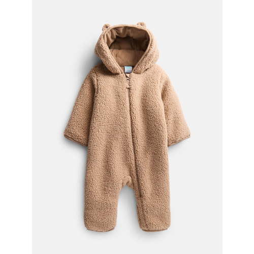 Wonder Nation Baby Teddy Fleece Pram with Hood, Sizes 0M-9M