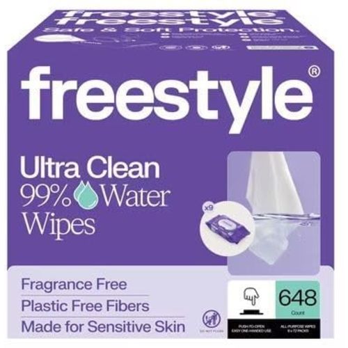Free~Style Soft Baby Wipes for Sensitive Skin, Unscented, 9 Flip Top Packs, 648 Total Count(Pack 1)