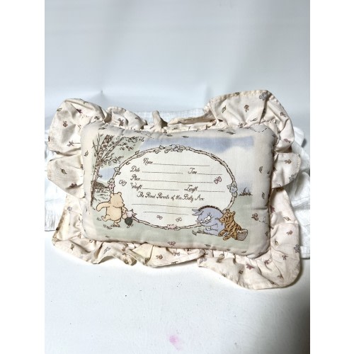 Vintage Winnie The Pooh Classic Keepsake Birth Announcement Pillows
