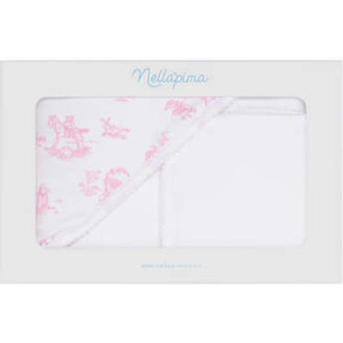 Toile Hooded Towel, Pink - Nellapima | Maisonette