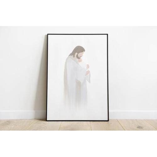 In Loving Arms Paper Print Jesus and Baby Watercolor Jesus - Etsy