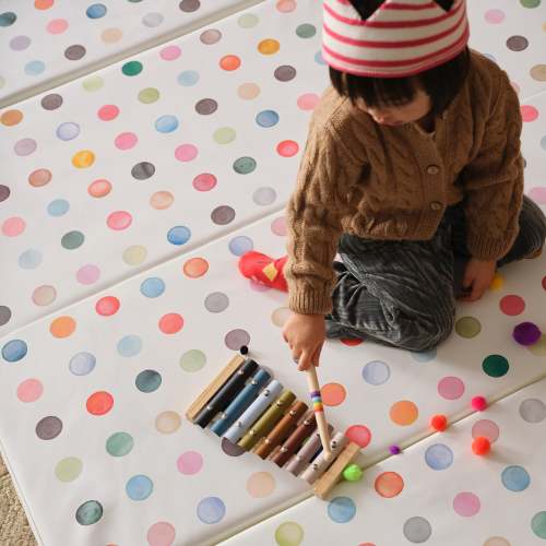 Rainbow Polkadot Tumbling Mat | Dottie in Gloria – House of Noa