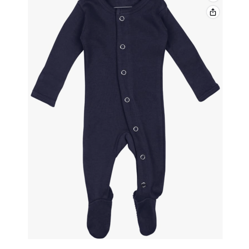 L'ovedbaby Unisex Baby Organic Cotton Snap Footie, GOTS Certified, Long Sleeve Sleep Play Footed Pajamas, Mitten Cuffs Grips 9-12 months