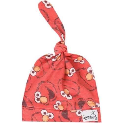 Copper Pearl Baby Beanie Hat Top Knot Stretchy Soft Elmo