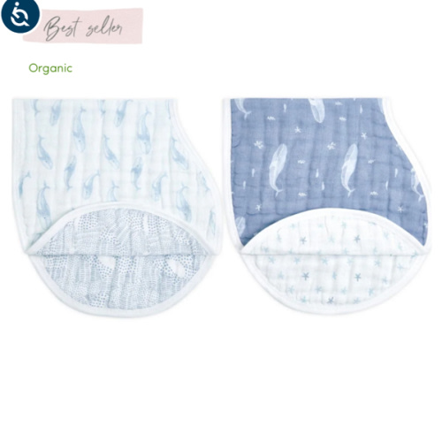 Oceanic Organic Cotton Burpy Bibs 2pk | aden + anais