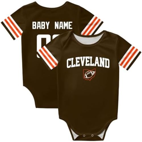 KREDE Baby Clothes Unisex Bodysuit Personalized Custom Baby Name Number for Baby Boy Girl