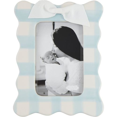 Mud Pie Vertical Blue Bow Frame; 7" x 7"