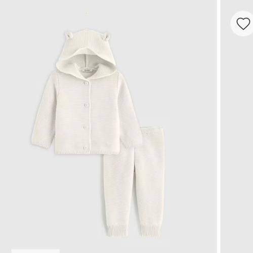 100% Organic Cotton Sweater Set in Ivory