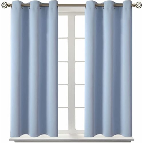 BGment Blackout Curtains for Bedroom - Grommet Thermal Insulated Room Darkening Curtains for Living Room, Set of 2 Panels (38 x 45 Inch, Spa Blue)