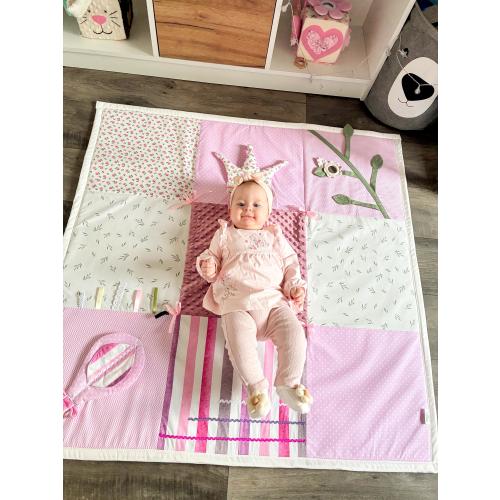 Baby Play Mat, Sensory Play Mat, Tummy Time Mat, Montessori Baby Mat, Baby Activity Mat, Pink Baby Mat Girl, Baby Shower Gift
