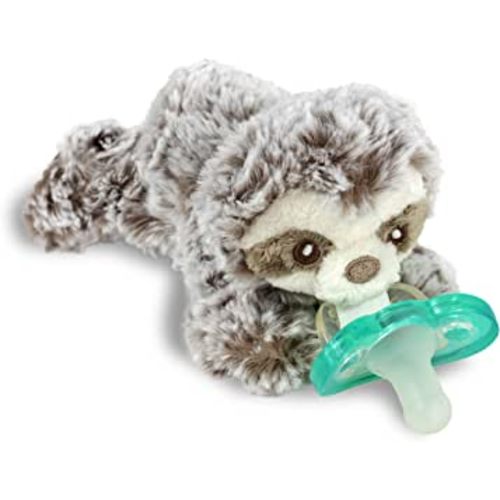 RaZbaby RaZbuddy JollyPop Pacifier Holder w/Removable Baby Pacifier - 0m+ - BPA Free - (Sloth)