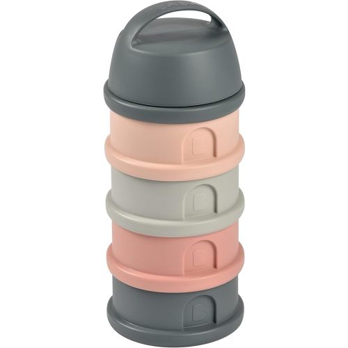 BEABA Formula and Snack Container, Baby Formula Dispenser, Toddler Baby Snack Storage Container, Holds up to 11 Doses of Milk Powder Per Compartment, Made in France, Rose