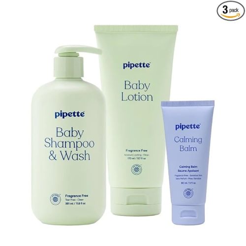Pipette Fragrance Free Baby Essentials Set, (Pack of 3)