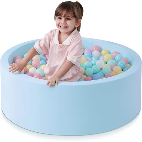 SHJADE Foam Ball Pit, 35.4"x 11.8" Ball Pits for Toddlers-Blue