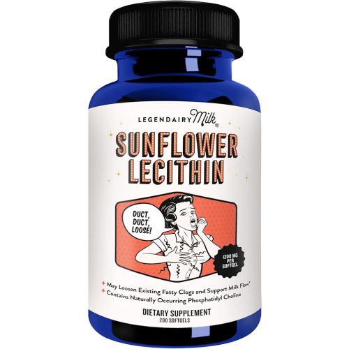Legendairy Milk Sunflower Lecithin 1200mg, Lactation Support, Sunflower Lecithin Supplement for Clogged Milk Ducts, Made in USA, 200 Softgels