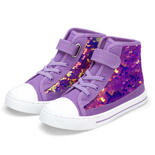 Kushyshoo Purple Toddler High Top Girls Sneakers Kids Walking Shoes 9M