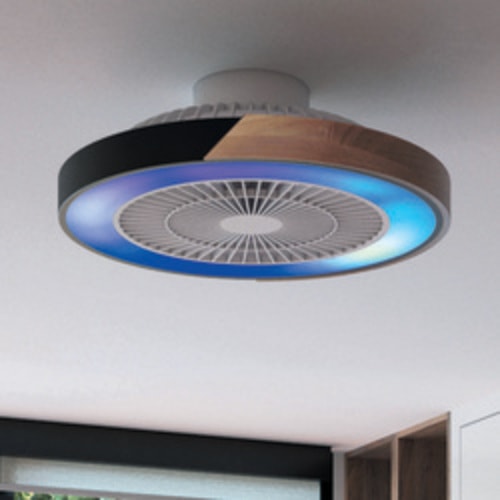 Patriot Lighting® Lima 20" Matte Black Indoor Color Changing LED Fandelier with Remote