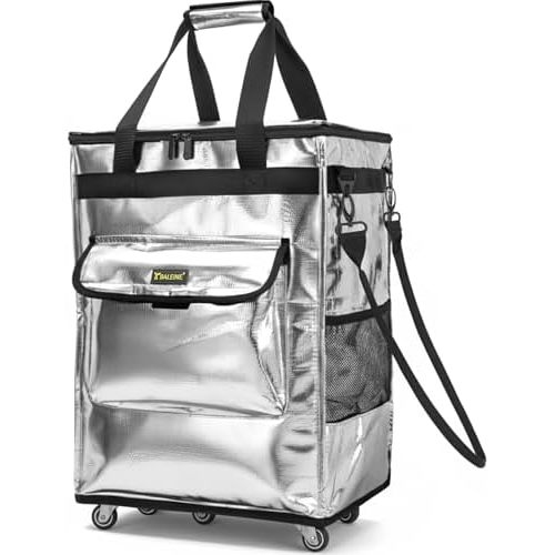BALEINE Reusable Grocery Bags on Wheels, Rolling Tote Bag, Shopping Trolley, Large Backpack Shopping Carts for Groceries