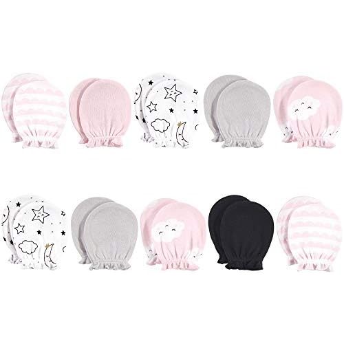 Hudson Baby Baby Hudson Baby Unisex Baby Cotton Scratch Mittens, Pink Clouds, One Size