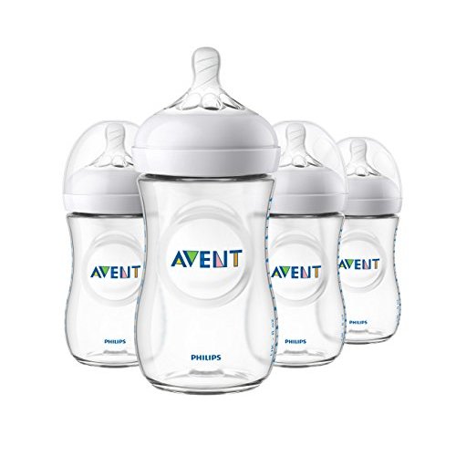 Philips Avent Natural Baby Bottle, Clear, 9 Ounce, 4 Pack, SCF013/47