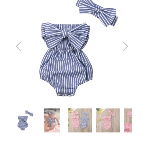 MARLY Bowtie Romper with Headband - Hazel & Bo