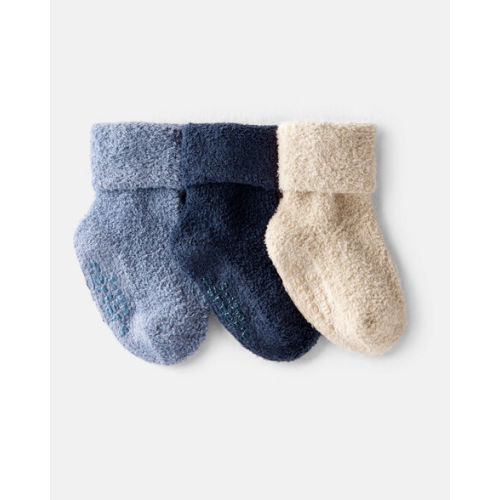 Baby Boy 3-Pack Foldover Booties - Grey/Brown/Navy - Carter's | Carter's
