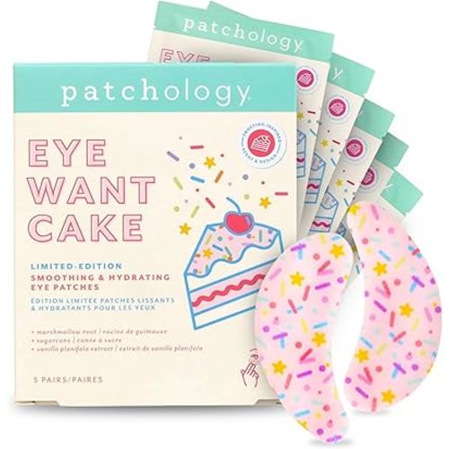 Patchology Eye Want Cake Limited Edition Under Eye Patches for Puffy Eyes, Dark Circles & Wrinkles, Hydrating Undereye Gel Patches, Christmas Gifts for Women & Stocking Stuffers for Teens (5 Pairs)