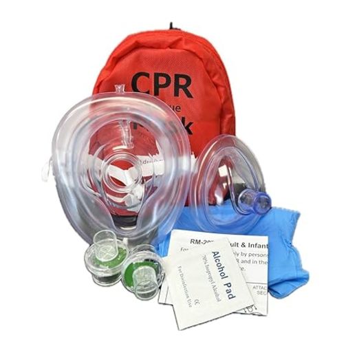 MCR Medical Adult & Infant CPR Mask Combo Kit with 2 Valves