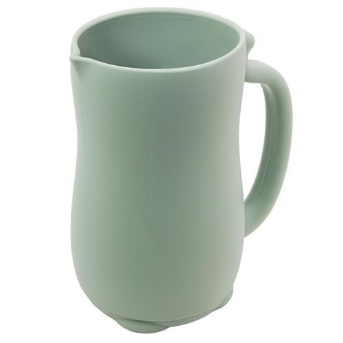 mandoo Baby Bath Rinse Cup - Food Grade Silicone - Shampoo & Body Washing Rinser Cup for Kids with Easy Grip Handle to Rinse Baby Shampoo and Soap - Baby Essentials (Light Green)