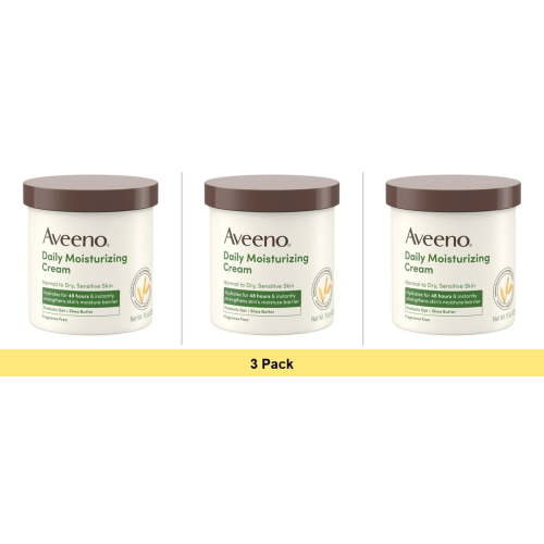 Aveeno Daily Moisturizing Body Cream Lotion for Normal, Dry, Sensitive Skin, 15 oz - 3 Pack