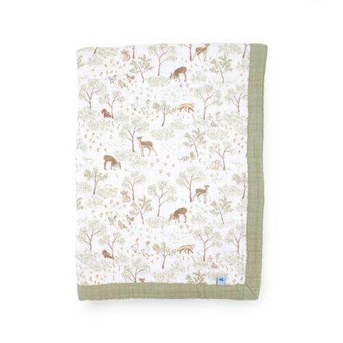 Little Unicorn Cotton Muslin Baby Receiving Quilt - Woodland Friends: 30" x 40", 1-Pack