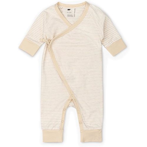 monica + andy Kimono Tie Long Sleeve One Piece, 100% Organic Baby Clothes for Girls & Boys, Preemie, Newborn & Infant