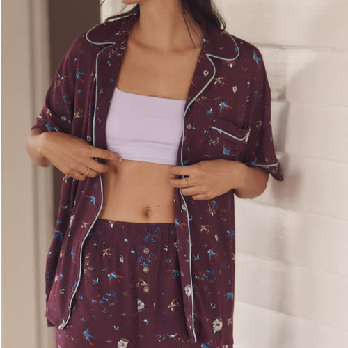 The LyreBird ModaLuxe Short Sleeve Pajama Shirt