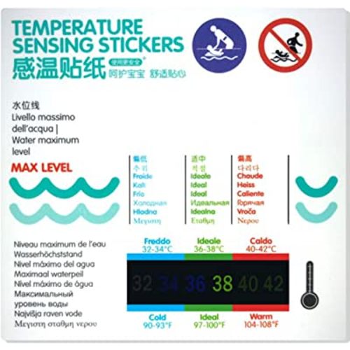 Thermometer for Kids Bath Thermometer 2 Pack，Safety Liquid Crystal Material（No Mercury，No Glass），More Scientific and Accurate Data, Easy to Use，Waterproof (Water Temperature Stickers)