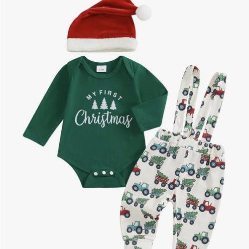 Amazon.com: BeQeuewll Newborn Baby Boy Mardi Gras Outfit Letters Print Romper Striped Suspender Pants Overalls 3pcs Carnival Clothes Set