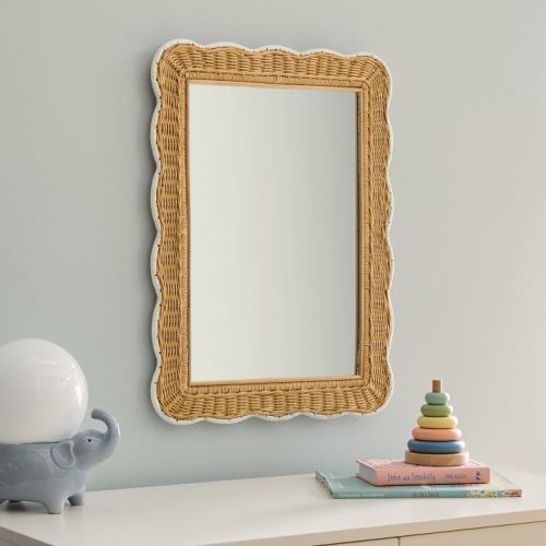Scallop Rattan Mirror (18"Wx24"H)