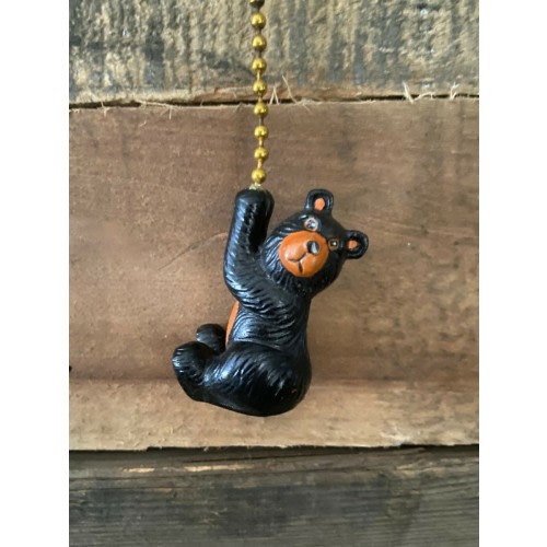 Rustic Black Bear climbing Ceiling Fan Pull chain extender - Lodge Decor