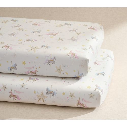 Tutu du Monde Carousel Horse Organic Crib Fitted Sheet