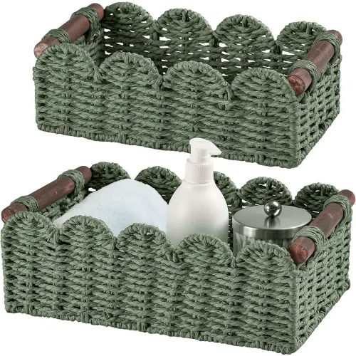 Wicker Baskets for Organizing Toilet Paper Storage Basket